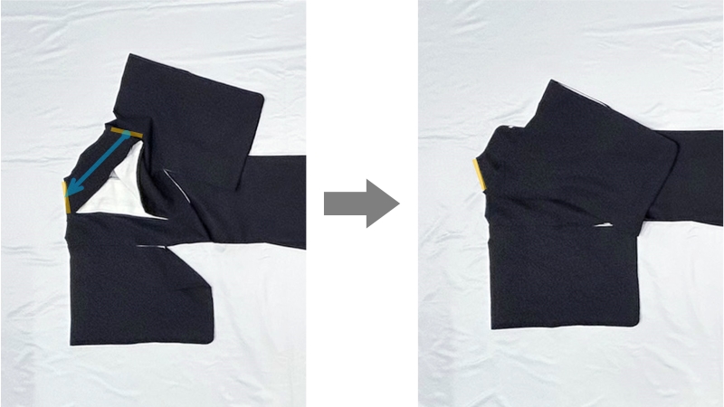 手順6 首周辺の襟を整える3